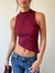 Top Media Polera Morley Asimetrico Bordo - Feria Bajo Costo
