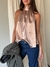 Top Con Lazo Satén Relaxed Beige - Feria Bajo Costo