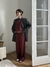 Pantalón Palazzo Bordado Yoga Mood Bordo - comprar online