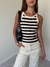 Musculosa Tejida Rayada Lurexxxx Crema - Feria Bajo Costo