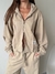 Campera Rustico Doble Cierre Full Detalles Crema - comprar online