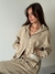 Imagen de Campera Rustico Doble Cierre Full Detalles Crema