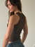 Musculosa Morley Larga Tachitas Remachadas Chocolate - Feria Bajo Costo