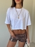 Reme Crop Oversized Flamé "Impecable" Blanca