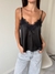 Top Lencero Satén Ginebra Negro - comprar online