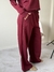 Pantalón Palazzo Bordado Yoga Mood Bordo - Feria Bajo Costo