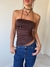 Top Strapples Frunce Lateral Chocolate - tienda online