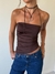 Top Strapples Frunce Lateral Chocolate - comprar online
