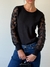 Sweater Manga Cool Lentejuelas Negro - comprar online