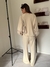 Pantalon Palazzo Rustico Zazu Crema - Feria Bajo Costo