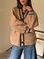 Cardigan Estilo Campera Winna Camel - Feria Bajo Costo