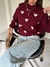 Sweater Muchoosss Corazones Guinda - Feria Bajo Costo