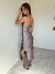 Vestido Microtul Forrado Cocktail Vizón - Feria Bajo Costo