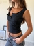 Musculosa Puntillitas y Botoncitos Negra - comprar online