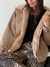Campera Oversized Piel Desmontable Amelie Camel - Feria Bajo Costo