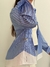 Camisa Oversized Rayada "Una Distinta" Celeste - Feria Bajo Costo