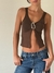 Top Microtul Arandela Megan Chocolate - comprar online