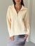 Sweater Premium Cierre Helena Crema - Feria Bajo Costo