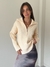 Sweater Premium Cierre Helena Crema - tienda online
