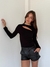 Sweater Pecho Abertura Cruzada Negro - tienda online