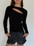 Sweater Pecho Abertura Cruzada Negro - comprar online