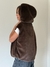 Chaleco Piel Con Capucha Cool. Chocolate - tienda online