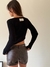Sweater Tejido Morley Terminación Asimétrica Negro - tienda online