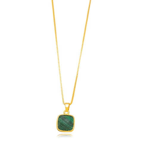 Colar Quadrado Cristal Esmeralda - comprar online