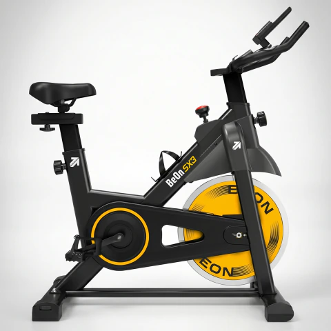 BICICLETA ERGOMÉTRICA SPINNING FITNESS SX3 15KG BEON AMARELA