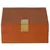 Caixa Quadrada Decorativa em MDF com Couro Sintético Mocca e Detalhe Dourado – 19x8x18cm - comprar online