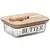 Manteigueira de Vidro com Tampa de Bambu e Espaço para Espátula da Wolf – 15x11x5cm - Ella Domus