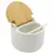 Saleiro de Mesa em Porcelana Branca da Lyor com Tampa de Bambu e Colher - 10x9,5cm - loja online