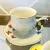 Jogo com 4 Xícaras de Chá e Pires em Porcelana Colorida com Borda Dourada 8 Peças – 200ml - loja online