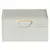 Caixa Retangular Decorativa Pequena em MDF com Couro Sintético Cinza Claro e Detalhe em Dourado – 17,5x9,5cm - Ella Domus