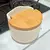 Saleiro de Mesa em Porcelana Branca da Lyor com Tampa de Bambu e Colher - 10x9,5cm