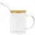 Caneca de Vidro com Tampa de Bambu e Canudo de Vidro - 400ml