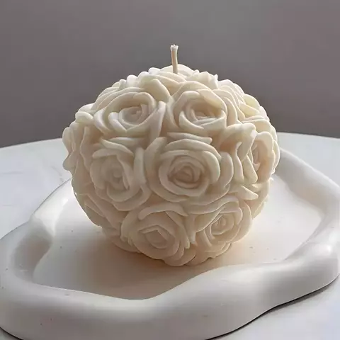 Molde de silicón en forma de Bola de Rosas
