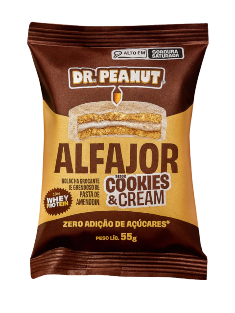 Alfajor sabor Cookies & Cream 55g DR. Peanut - comprar online