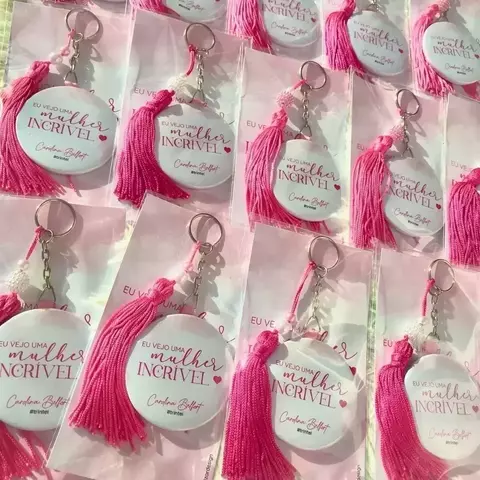 Espelho Chaveiro + Cartão + Tassel