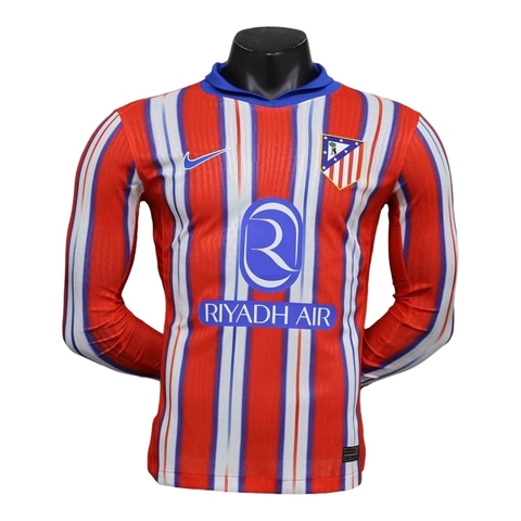 Camisa Atlético de Madrid I 24/25 manga longa - Jogador Nike Masculina - Vermelha com detalhes em branco e azul