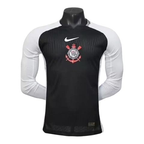 Camisa Corinthians II 25/26 manga longa - Jogador Nike Masculina - Preta e branca