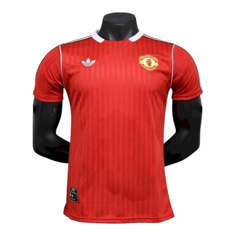 Camisa Manchester United Icon 25/26 - Jogador Adidas Masculina - Vermelha com detalhes em branco