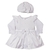 236 - VESTIDO INVERNO PLUSH COM BOINA BATIZADO MENINA
