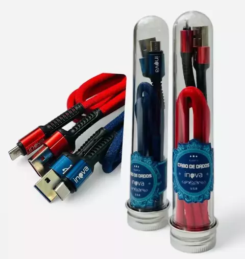 Cable inova V8 3.4A en TUBO de Carga y Datos SUPER REFORZADO