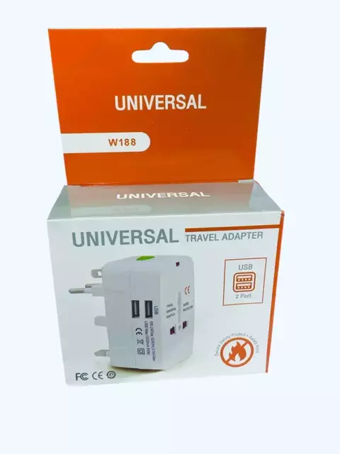 Adaptador mundial Viajero Dos puertos Usb W188