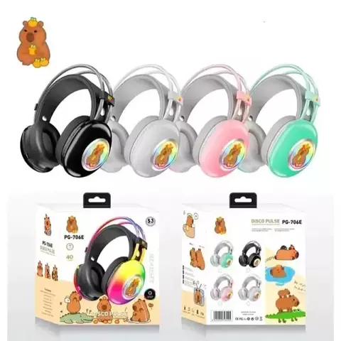 Auricular Bluetooth Vincha Capibara Y Labubu LUCES RGB Surtido