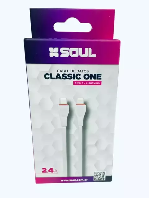 Cable de datos Classic One SOUL C a Ligthning Iphone 2.4A