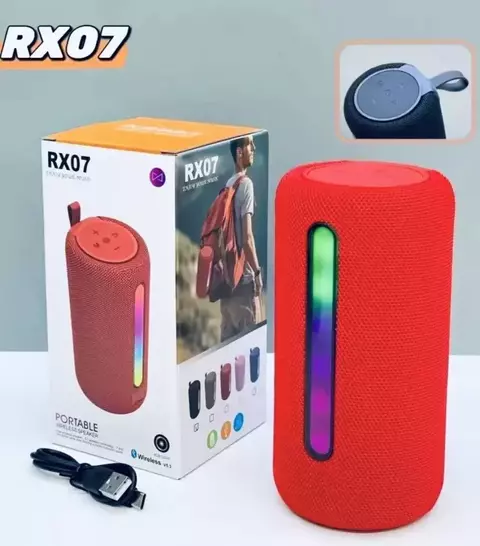 Parlante Bluetooth portátil luz LED RGB RX07