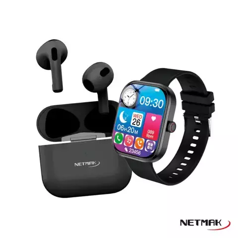 Reloj Smartwatch BT5.3 + Auriculares TWS NETMAK VITALITY