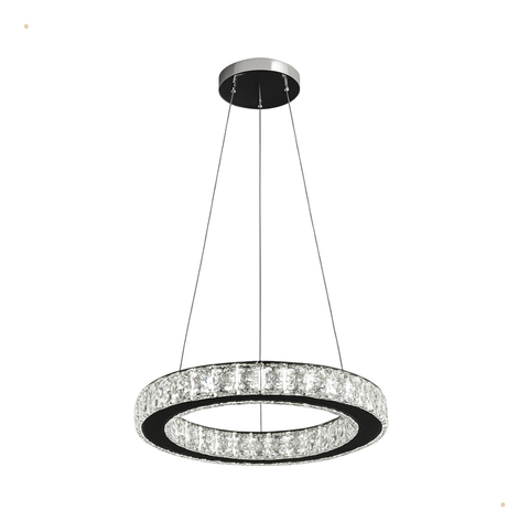Lustre Arco Cristal Pendente Espelhado Led 3 Cores Nitrolux - comprar online
